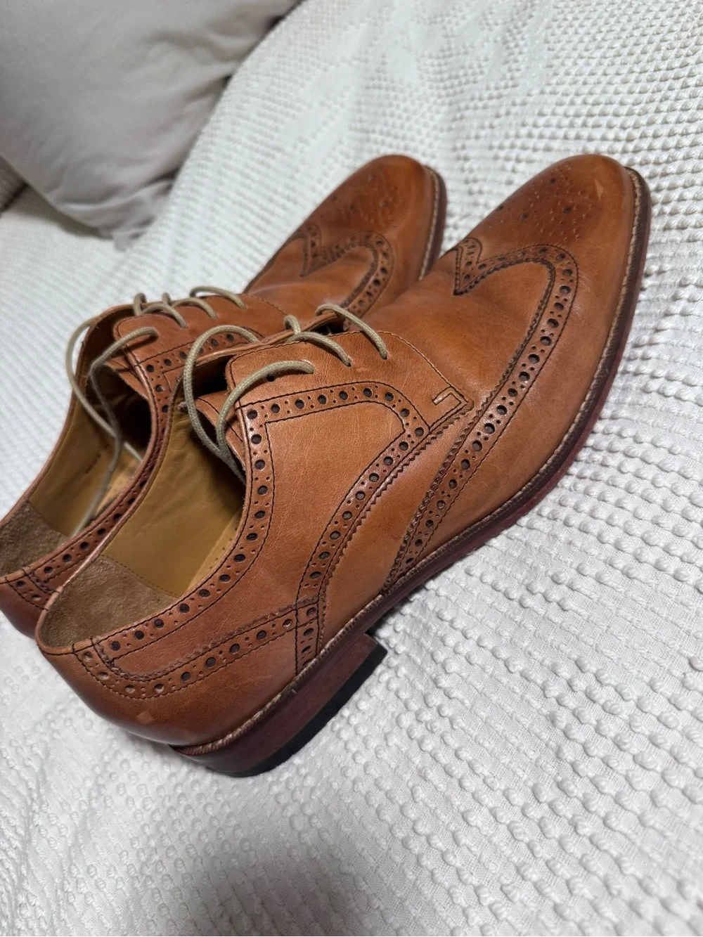 Cole Haan Tan Leather Wingtip Oxfords
